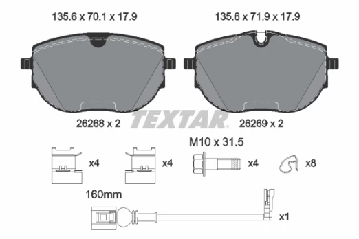 TEXTAR 2626801 Brake pad set