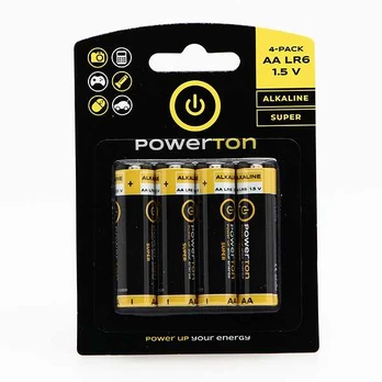 Šarminės baterijos AA 1.5V Powerton, 4 vnt.