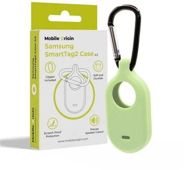 Dėklas Mobile Origin Samsung SmartTag2 Case, fosfor žalias