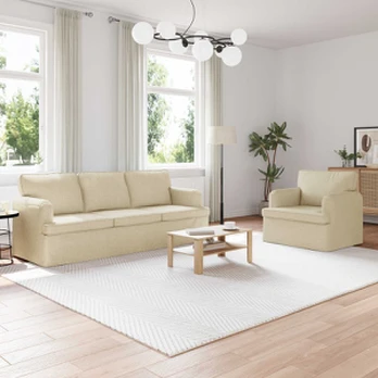 Sofa 2 pcs Kreminė 144 x 80 x 85 cm audinys