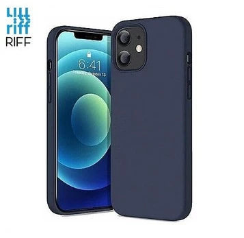 Riff Thin &amp; Soft silicone case with soft fiber inside for Apple iPhone 13 Pro Dark Blue