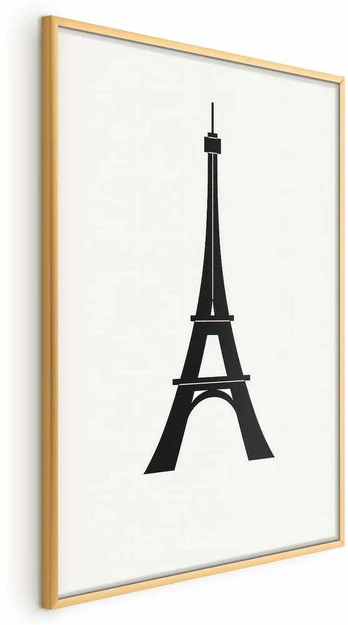 Artgeist Plakatas - Eiffel Tower Simple Juodas-and-Baltas Graphic