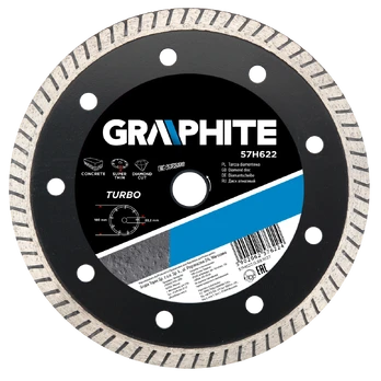 Graphite Grafitinis deimantinis diskas 125x22,2 mm turbo itin plonas - 57H621
