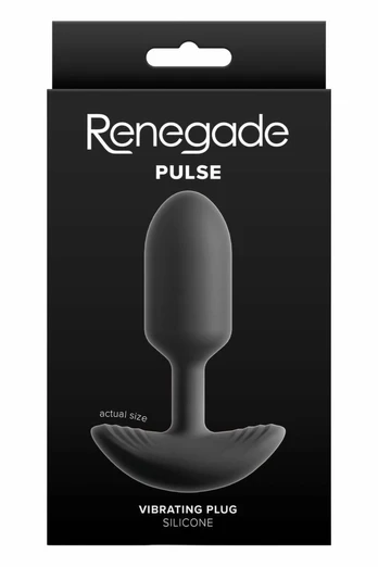 Renegade Pulse Black - Rechargeable Silicone Intimate Plug, 11 cm