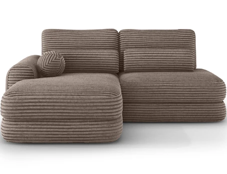 Ripeli Corner Sofa Bed with Storage, Light Brown Velvet, Left-Hand Facing, Modern, Light Brown