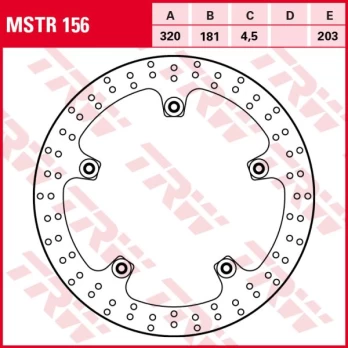 Brake disc MSTR156 front fixed TRW 320/181/4,5mm/203mm