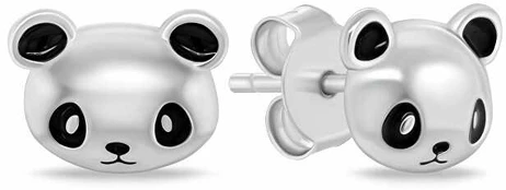 Brilio Silver Unikalūs sidabriniai auskarai Panda EA1112W