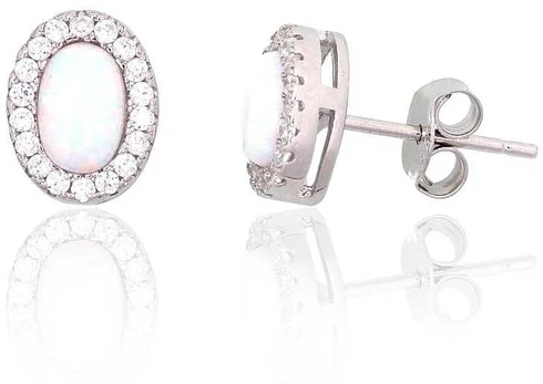 Sidabriniai auskarai moterims DiamondSky „Moon Charm III“