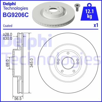 Stabdžių diskas DELPHI BG9206C
