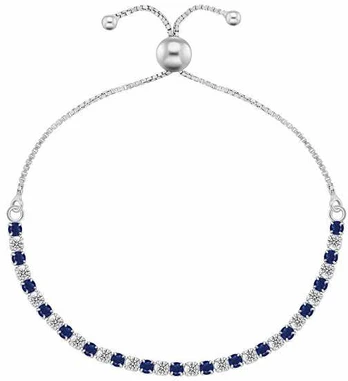 Brilio Silver Elegant sidabrinis bracelet with clear and mėlynas zircons BRC169WB