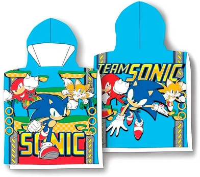 Sega Sonic The Hedgehog microfibre poncho towel