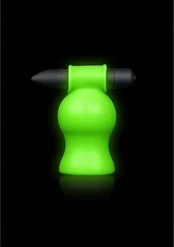Ouch By Shots Ouch! Glow in the Dark Vibrating Intimate Head Device Žalias