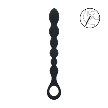 LEVELZ Black Silicone Flexible Beaded Probe with Loop Handle - 23 cm