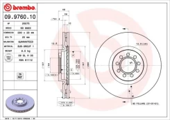 Stabdžių diskas BREMBO 09.9760.10 kaina