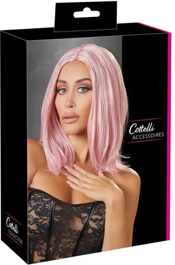 Cottelli Collection Wig, bob, pink Seksualus perukas