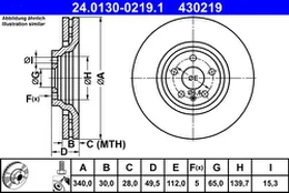 ATE 24.0130-0219.1 Brake Disc kaina