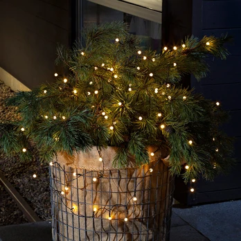 Lauko string lights LED 40-flg. šilta balta, batt