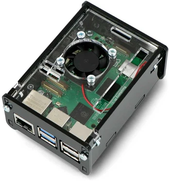 Gravlaser Dėklas Raspberry Pi 5 su ventiliatoriumi – juodas