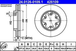 ATE 24.0126-0109.1 Brake Disc kaina