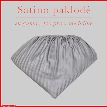 Satino paklodė su guma - 180x200+20cm.