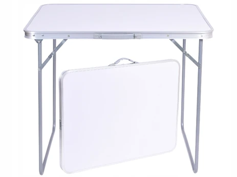 Baltas sulankstomas turistinis stalas 80x60x70cm