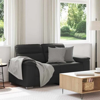 Dvivietė sofa, juoda, 120 cm, dirbtinė oda