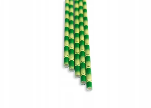 Šiaudeliai BarEq Bamboo, 25 cm, popierius, žalia sp., 100 vnt.