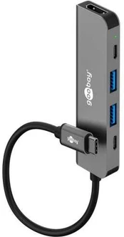 Goobay plonas 5 prievadų USB šakotuvas su HDMI™ 5 Gbps