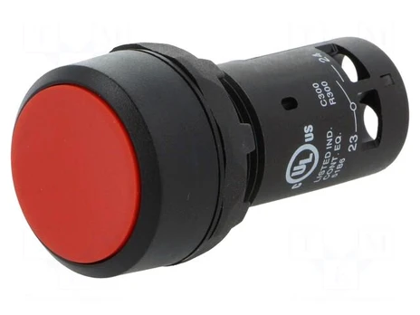 Switch: push-button | Stabl.pos: 1 | NO | 1A/240VAC | 0.3A/24VDC | 22mm