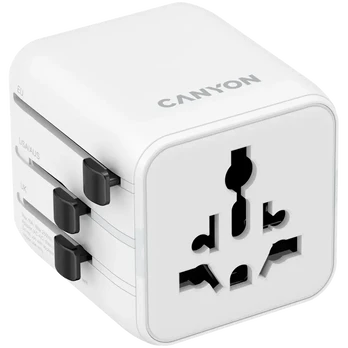 CANYON kelioninis adapteris OnTour One ES/JK/JAV/Australija, baltas