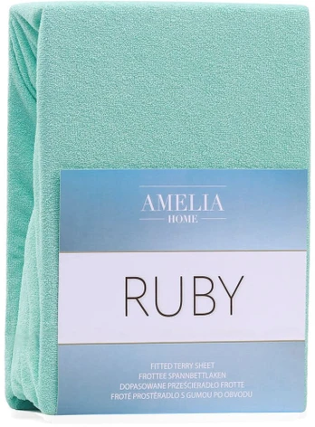 Paklodė AmeliaHome Ruby, žalia, 200 cm x 180 cm, su guma