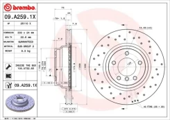 Stabdžių diskas BREMBO 09.A259.1X kaina