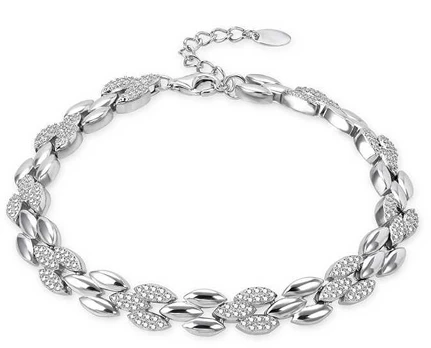Agato Distinctive sidabrinis bracelet with zircons AGB758/21