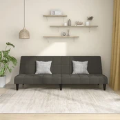 Dvivietė sofa-lova, tamsiai pilkos spalvos, aksomas kaina