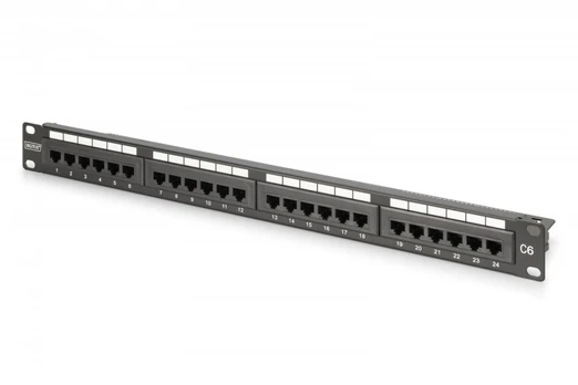 DIGITUS Patchpanel 1U 24-Port LSA Cat6 8P8C ungeschirmt