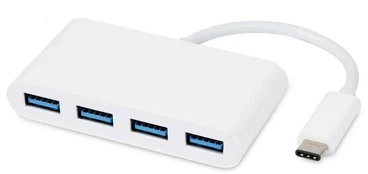 Adapteris MicroConnect USB-C - 4 x USB USB-C male, 4 x USB female, balta