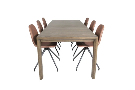 Slider Extention Table - Smoked Oak - 170+40+40cm +Polar Dining Chair with Spin