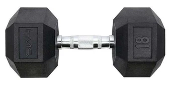 Guminis hantelis HMS HEX PRO, 18 kg