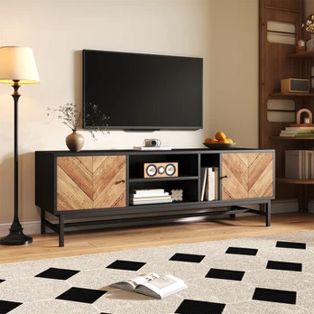 TV spintelė 150 cm su spintelėmis ir lentynomis