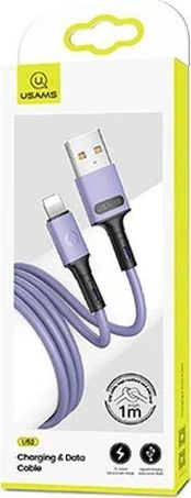 USB Usams USB-A kabelis – Lightning 1 m violetinis (69866-uu)
