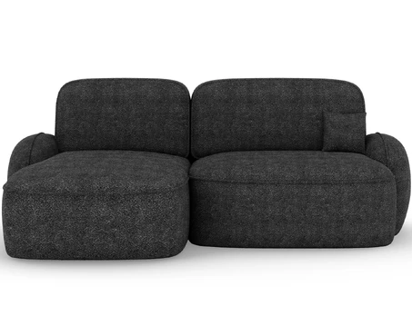 Tesalia corner sofa with sleeping function and storage compartment, white bouclé, left-hand side, Modern, Dark Gray