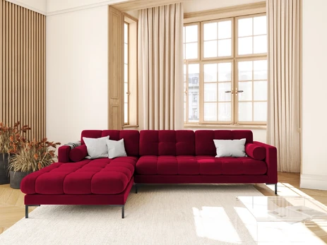 Velvet Left Corner Sofa, "Bali", 5 Seats, 293x185x75 Made in Europe