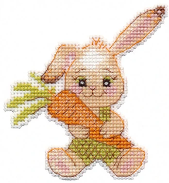 Cross-stitch kit "Bunny with carrot. Magnet" S1499