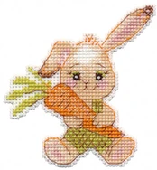 Cross-stitch kit "Bunny with carrot. Magnet" S1499 kaina