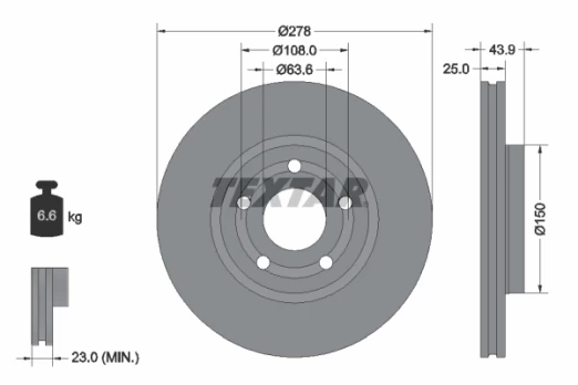 TEXTAR 92327503 Brake Disc