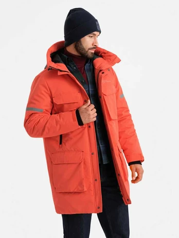 Orange men's jacket oranžinis