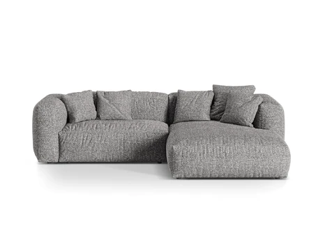 Boucle Modular Right Corner Sofa, "Martina", 2 Seats, 280x176x75, Graphite