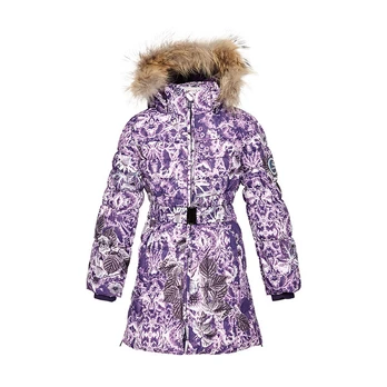 Huppa Mergaičių žieminis paltas YASMINE, dark lilac pattern