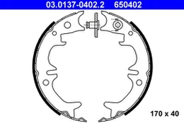 ATE 03.0137-0402.2 Brake shoe set