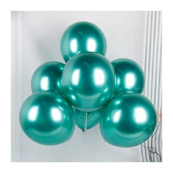 Lateksinis chromuotas balionas, žalias - 30cm, 1vnt.